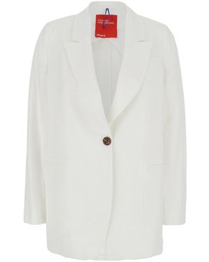 ..,merci Jacket With Classic Lapels And Welt Pocket On The Chest In - White