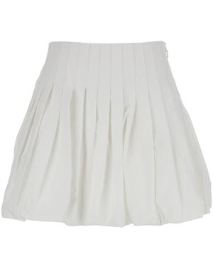 EPINGLER Mini Skirt With Concealed Side Zip Closure And Pleated - White