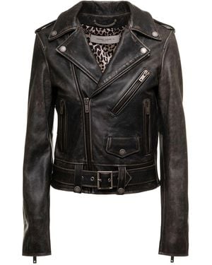 レザージャケット・コート Golden  Deluxe Brand Bike Leather Jacket Golden Goose Leather Biker Jacket in Black | Lyst