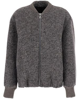 Tela V-Neck Long Sleeve Top - Grey