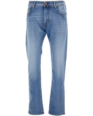 Jacob Cohen 'Bard' Bue Jeans With Logo Embroidery On The Front And Dou - Blue