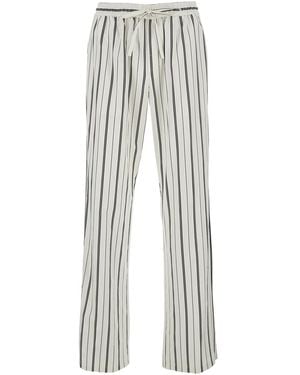 Dolce & Gabbana Trousers 'Striped Poplin' With Vertical Stripe Design In - White