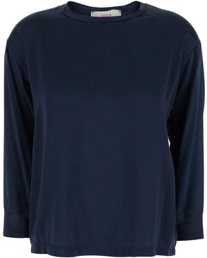 Jucca Blouse With Long Sleeves And Round Neck - Blue