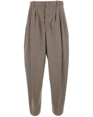 Jacquemus Cotton Pants With Elastic Waist And Side Pockets For M - Gray