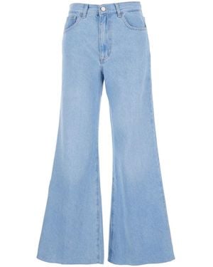 ..,merci Jeans With Wide Leg And Logo Patch On The Back - Blue