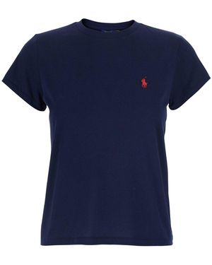 Polo Ralph Lauren T-Shirt With Pony Detail On The Front - Blue