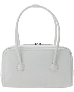 Marge Sherwood 'Soft Boston' Small Shoulder Bag With Logo Letteri - Grey