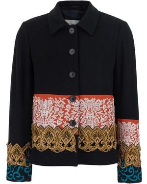 Dries Van Noten Jackets Bettsy Emb With Shirt Collar And Patches, Tech - Black