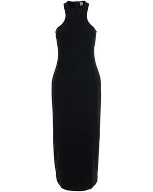TOTEME Long V-Neck Strappy Dress Wool - Black