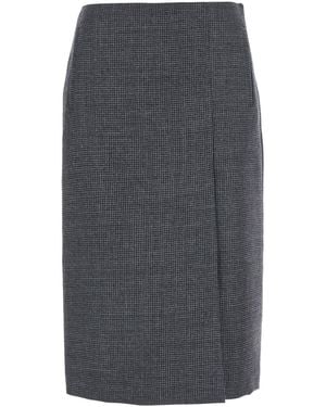 Grifoni Skirt With Side Slit And Striped Pattern - Grey