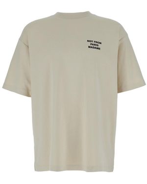 Drole de Monsieur 'Le T-Shirt Slogan' Crew Neck T-Shirt With Slo - White