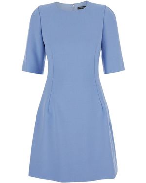 Dolce & Gabbana Short Sleeve Mini Dress - Blue