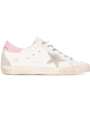 Golden Goose Distressed Canvas Sneakers - White