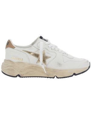 Golden Goose Running Sole Nappa Upper Toe And Spur Laminated Star Liza - Bianco