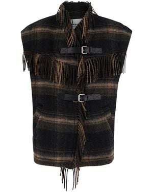 Isabel Marant Giubbotti Ginesa-Gc Con Collo Alto E Maniche Lunghe - Nero