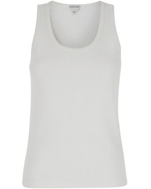 Bottega Veneta Ribbed Tank Top With U Neckline - White