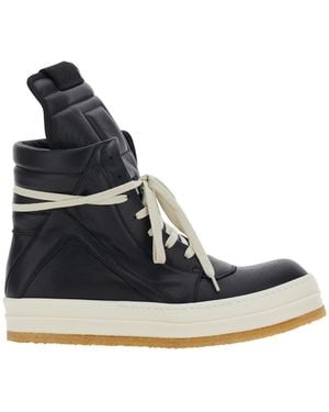 Rick Owens 'Creep Geo-Basket' High-Top Sneakers With Contrasting - Blue