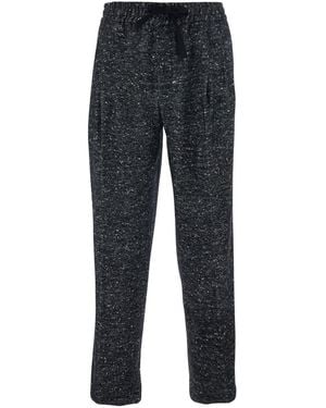 Dolce & Gabbana Dark Trousers With Elasticated Waist With Drawstring - Blue