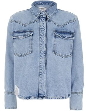 ICON DENIM Camicia 'Norah' Con Colletto Classico E Chiusura Nascosta S - Blu