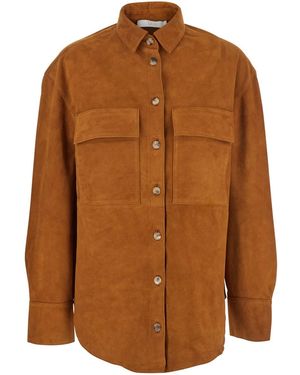 Tela Jacket With Classic Collar - Brown