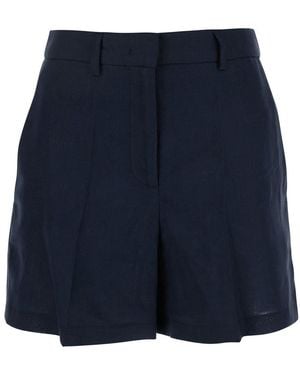 Plain Shorts With Belt Loops - Blue