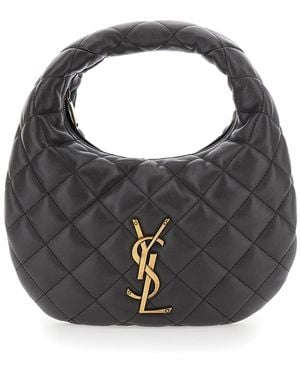 Saint Laurent 'Icarino' Handbag With Cassandre Plate On Front And - Black