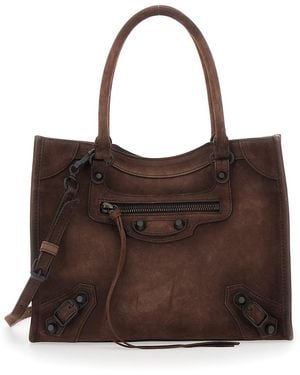 Balenciaga 'Le City' Small Shoulder Bag With Adjustable And Remo - Brown