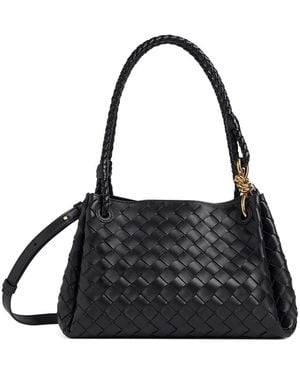 Bottega Veneta Borsa A Spalla 'Parachutte' Con Dettaglio Knot E Motivo - Nero
