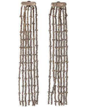 Brunello Cucinelli Layered Design Drop Earrings - White