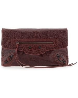 Balenciaga 'Le City' Small Clutch With Zip Pocket On The Fron - Purple