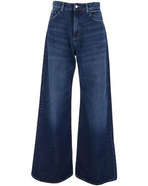 ICON DENIM Jeans With Wide Leg And Logo Patch On The Back - Blue