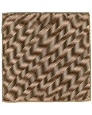 Brunello Cucinelli Fazzoletto Da Taschino Con Motivo Chevron E Stampa - Marrone