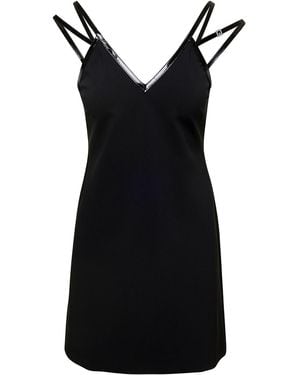 Gucci Viscose Jersey Mini Dress With Crystal G Square - Black