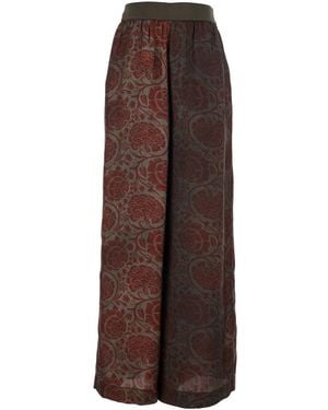 Uma Wang Trousers Pansy Cupro-Blend - Brown