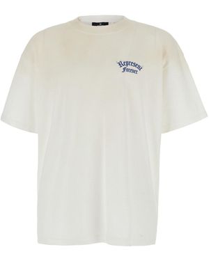 Represent 'Duality' Crew Neck T-Shirt With Logo Lettering On Fro - White