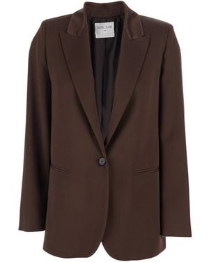 forte_forte Jacket With Peak Revers And Vent - Brown