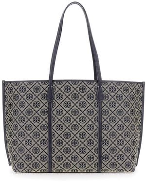 Tory Burch Perry T Monogram Tote - Grey