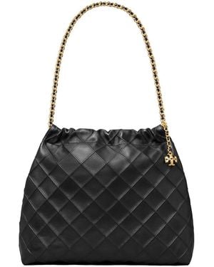 Tory Burch Borsa A Spalla Con Manici A Catena E Trapuntatura A Diamant - Nero