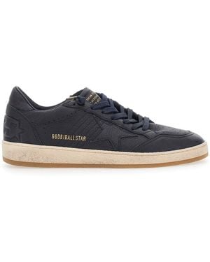 Golden Goose Ballstar Low Top Trainer With Star Side Patch - Blue