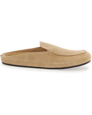 VINNY'S Mule 'Donnie' With Slip-On Design And Rounded Toe - Natural