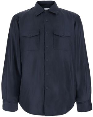 Aspesi Jacket With Zip And Tech Fabric Pockets - Blue