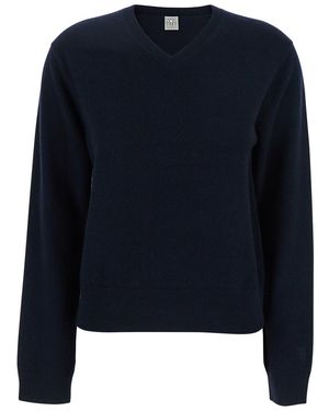 TOTEME Cashmere V Neck Jumper - Blue