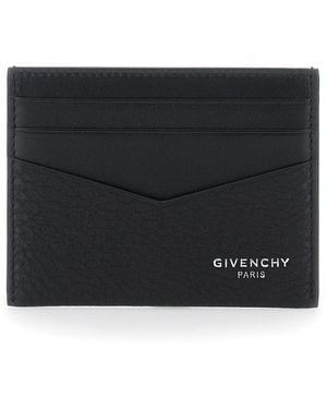 Givenchy Card Holder With V Detail And Logo Lettering On The Front - Black