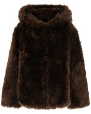 P.A.R.O.S.H. Eco Fur Jacket With A Soft And Warm Finish - Black