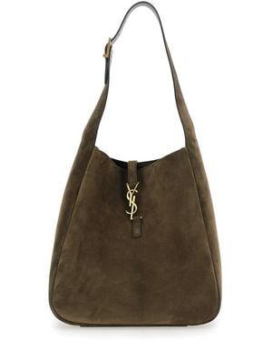 Saint Laurent 'Le 5 A 7' Shoulder Bag With Triomphe Plaque On The Front - Brown