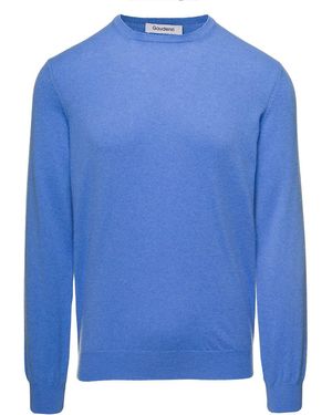 GAUDENZI Cashmere Jumper With Crew Neck And Long Sleeves M - Blue