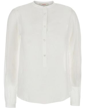 Jucca Shirt With Round Neckline And Long Sleeves - White