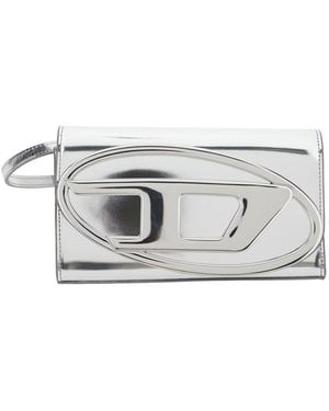 DIESEL '1Dr' Metallic Belt Bag With Logo Plate - Grey