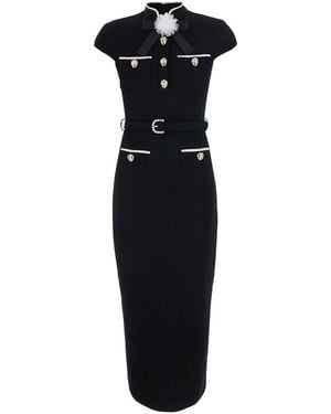 Self-Portrait Midi Dress - Black