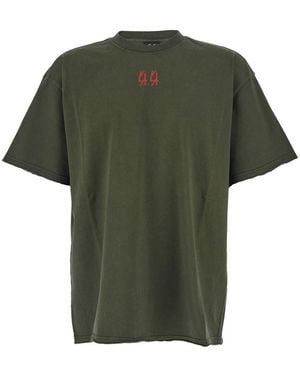 44 Label Group Crewneck T-Shirt With Dropped Shoulders And Logo - Green